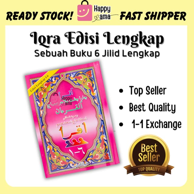 Buku Iqra Pink Edisi Lengkap 1-6 Belajar Al-Quran